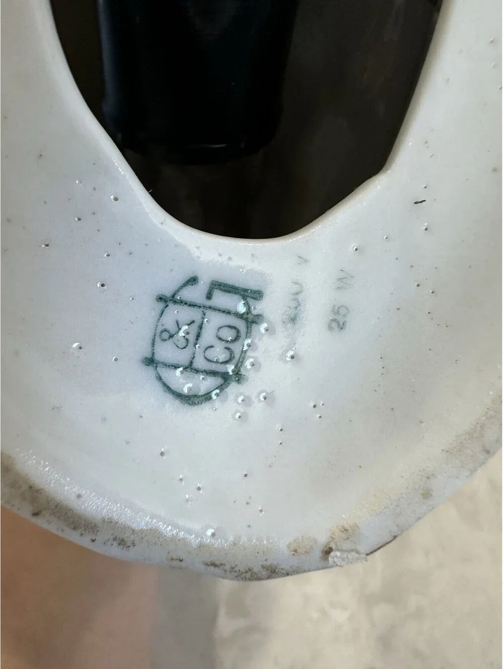 vintage ceramic ship lamp Heinz & Co, porcelain Made Germany